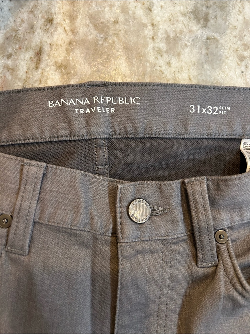 Banana Republic Traveler Slim Fit Pants - Charcoal Gray